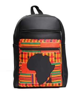 Africa Map Authentic Leather Backpack
