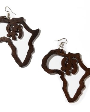 Hollow African Map Earring