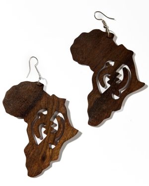 Filled African Map Earring