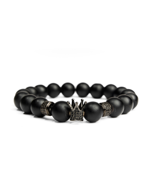 Black Onyx Crown Wrist Bead